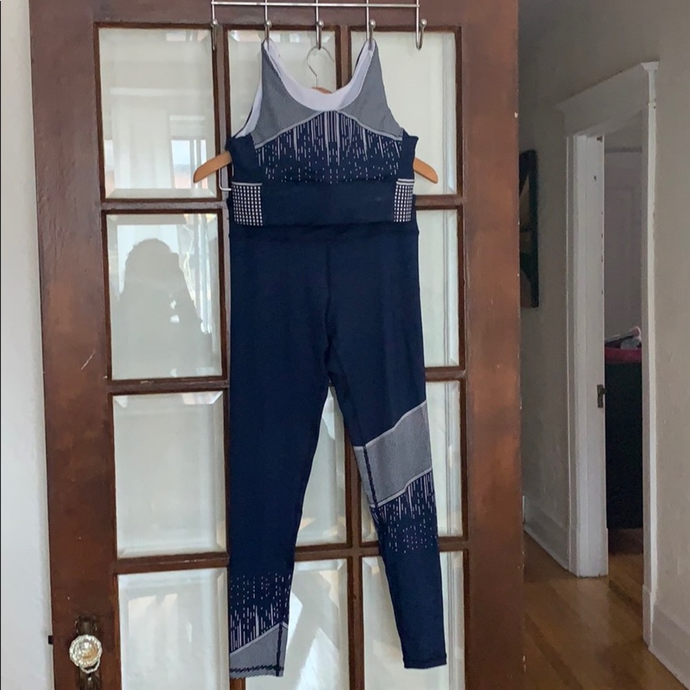 Stylish Navy and Gray Leggings